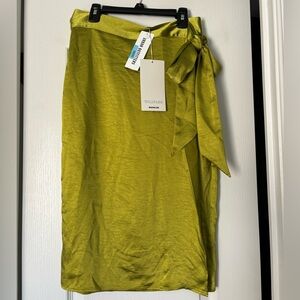 Urban Outfitters Women's Chartreuse Green midi Skirt